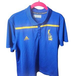 Adidas Mens Blue Polo Shirt XL University Of Delaware Logo Embroidered Athletic